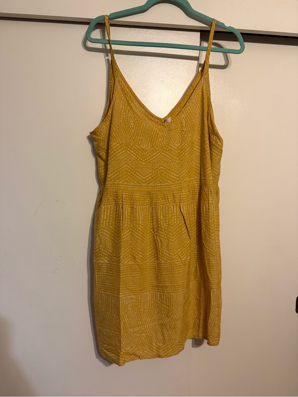 RVCA Mustard Yellow Spaghetti-Strap Mini Dress
